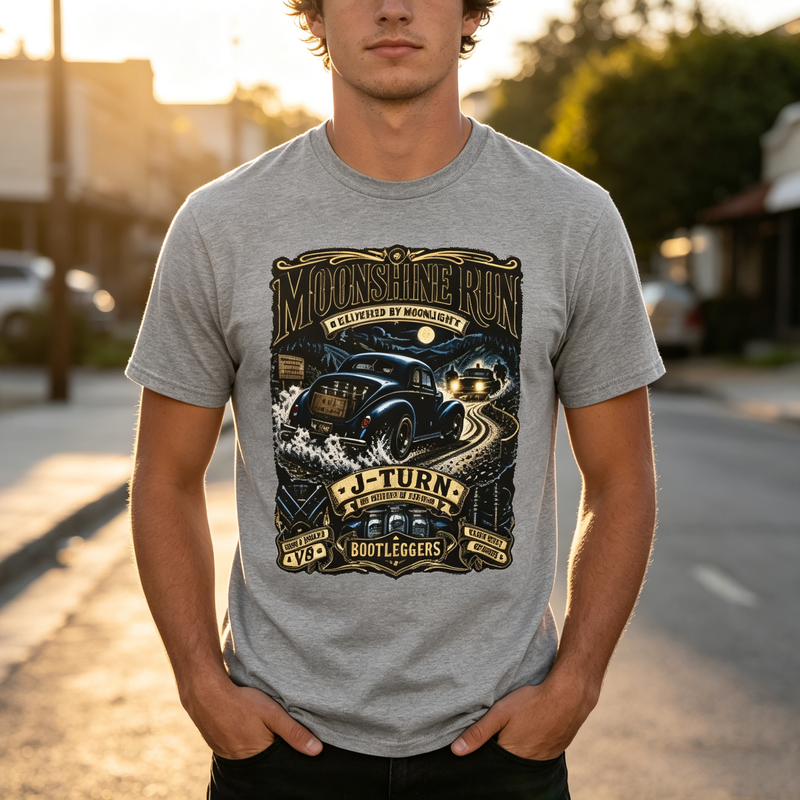 Women Fashion History - Moonshine Run Vintage T-Shirt Bootlegger Stock