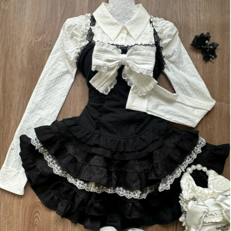 Women'S Y2K Fashion Aesthetic - Y2k Aesthetic Lolita Style 3 Piece