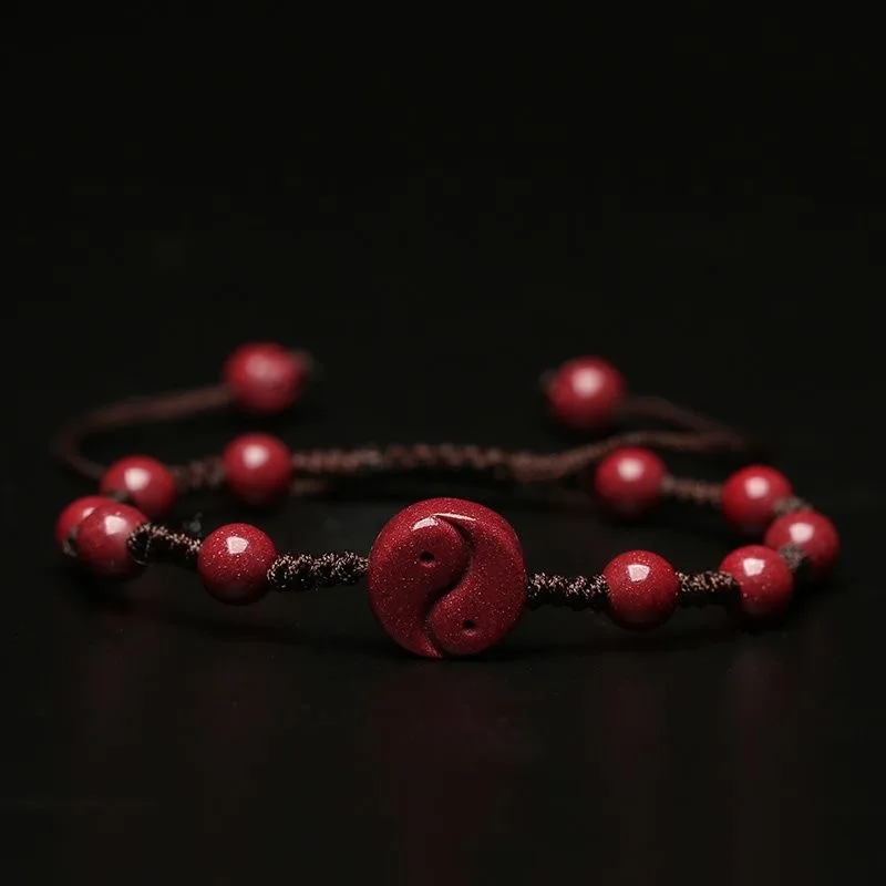 Women Fashion Jewellery - Customized Natural Red Cinnabar Yin Yang