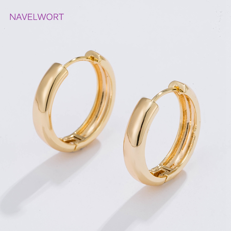 Women Fashion Jewellery - 6 Sizes Gold Plated Circle Hoop