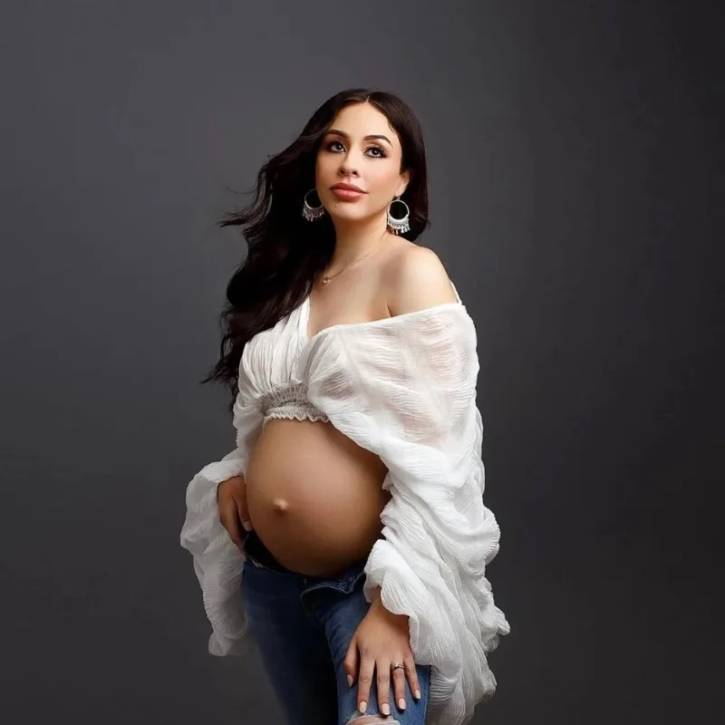 Women Fashion Photoshoot - Maternity Photography Props Tops Shirts Pregnancy