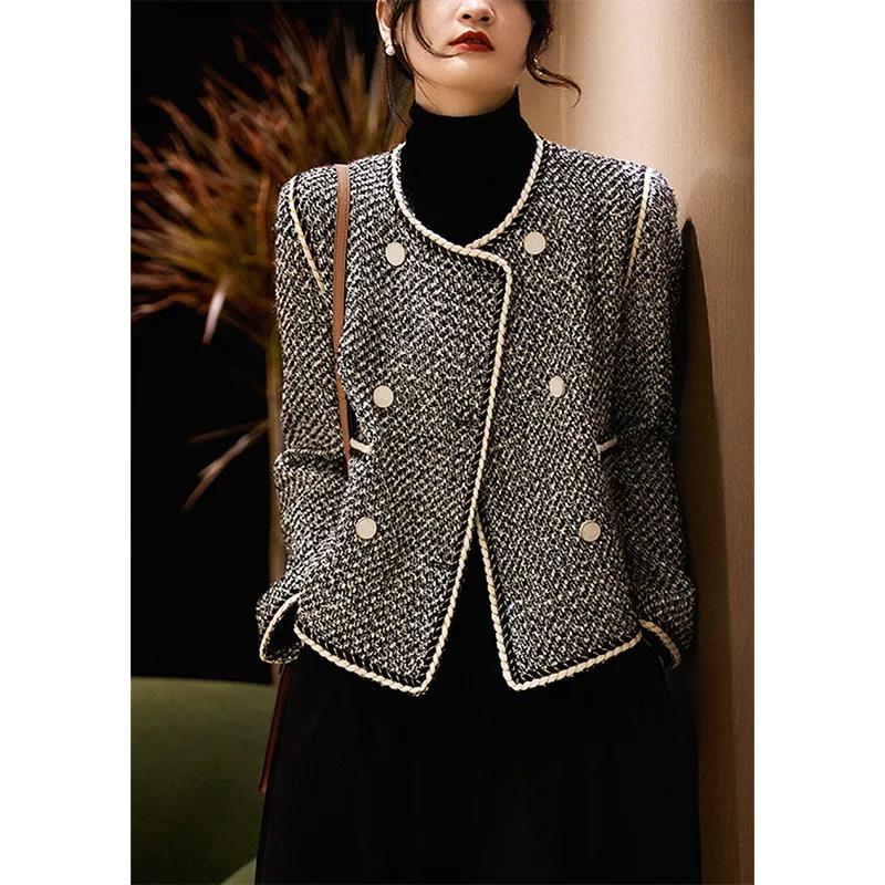 Women'S Fashion Utility Jacket - Tweed Jackets Woman White Short Womens