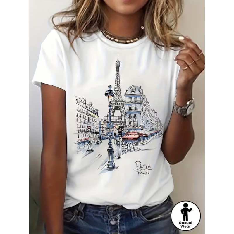 Women'S Fashion Paris - Paris France Eiffel Tower Sketch Graphic