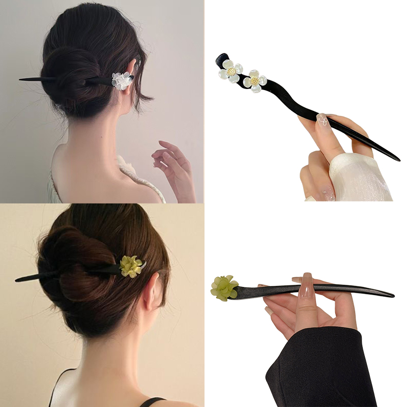 Women Fashion Hub - Vintage Chinese Style Wooden Flower Hair