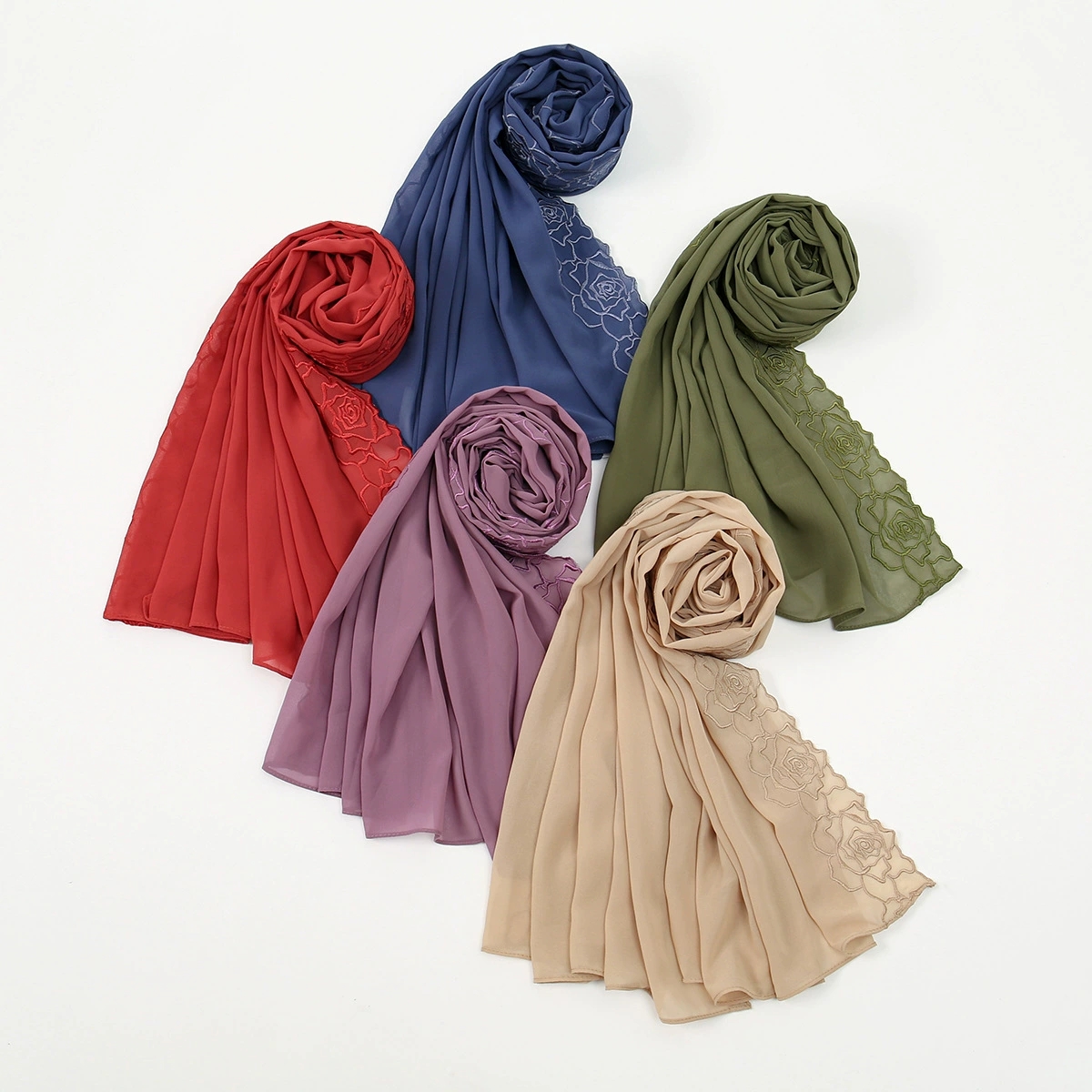 Women Fashion Malaysia - Malaysia Indonesian Embroidered Chiffon Headscarf Shawl