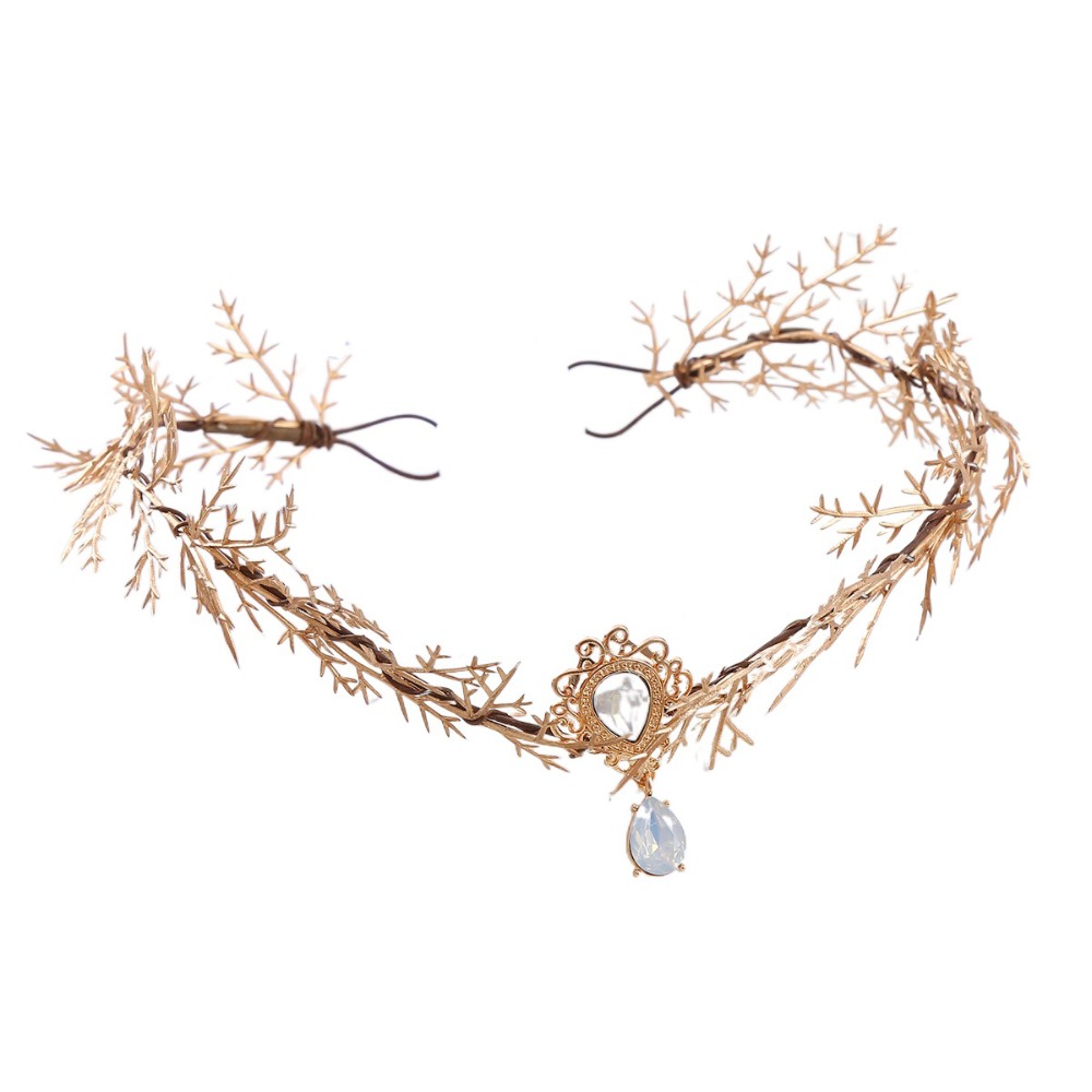 Women Fashion Photoshoot - Vintage Flower Fairy Flower Leaf Crown