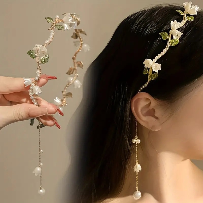 Women Fashion Photoshoot - Lily of the Valley Pearl Headband