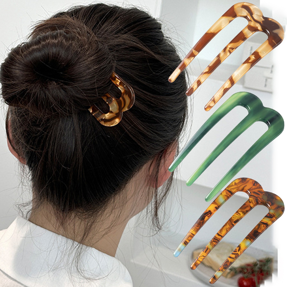 Women Fashion Hub - Acetic Acid Hair Forks Three Teeth