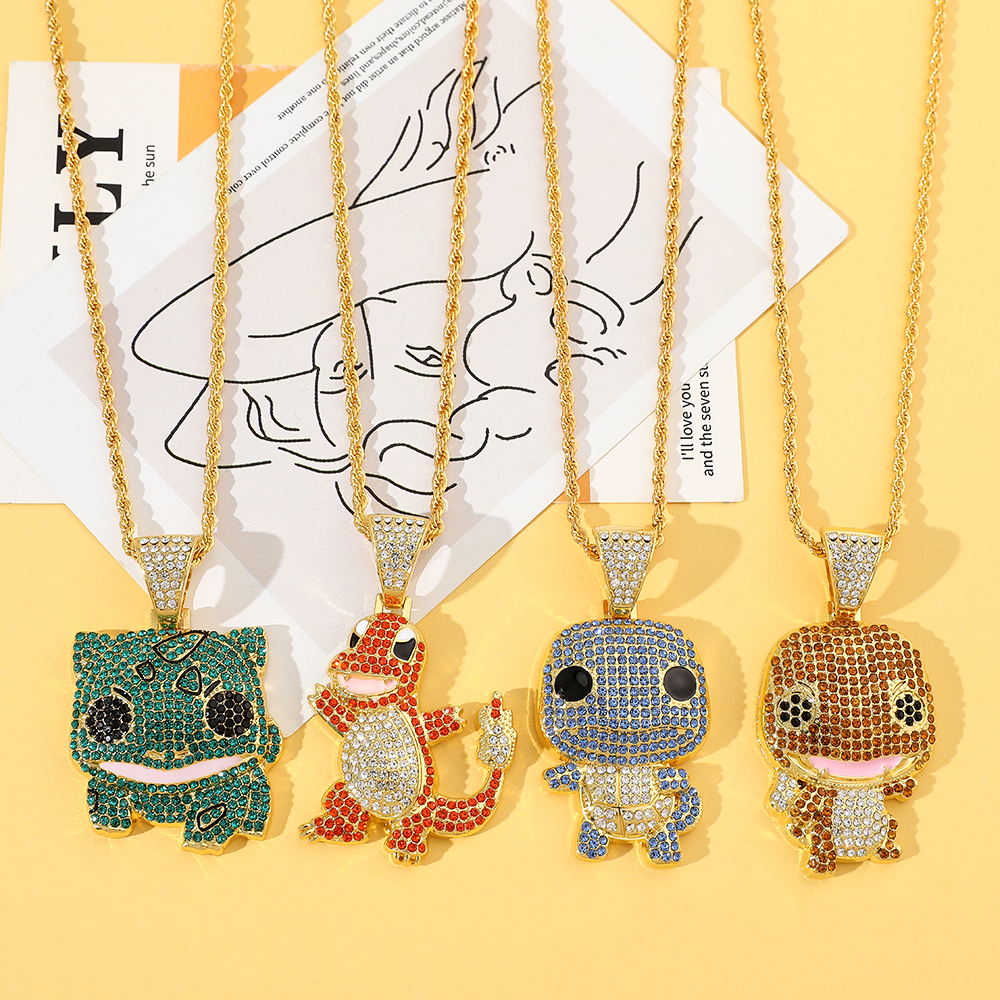 Women Fashion Hub - Diamond Studded Squirtle Necklace Fashion Trend
