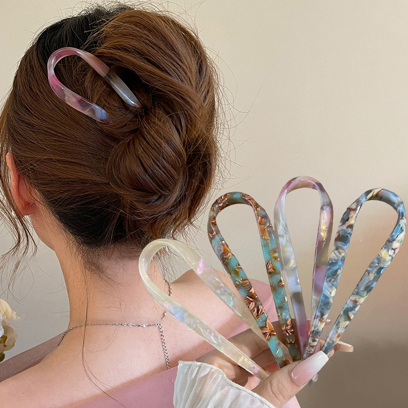 Women Fashion Hub - U-Shaped Hair Sticks Acetate Acrylic Hair