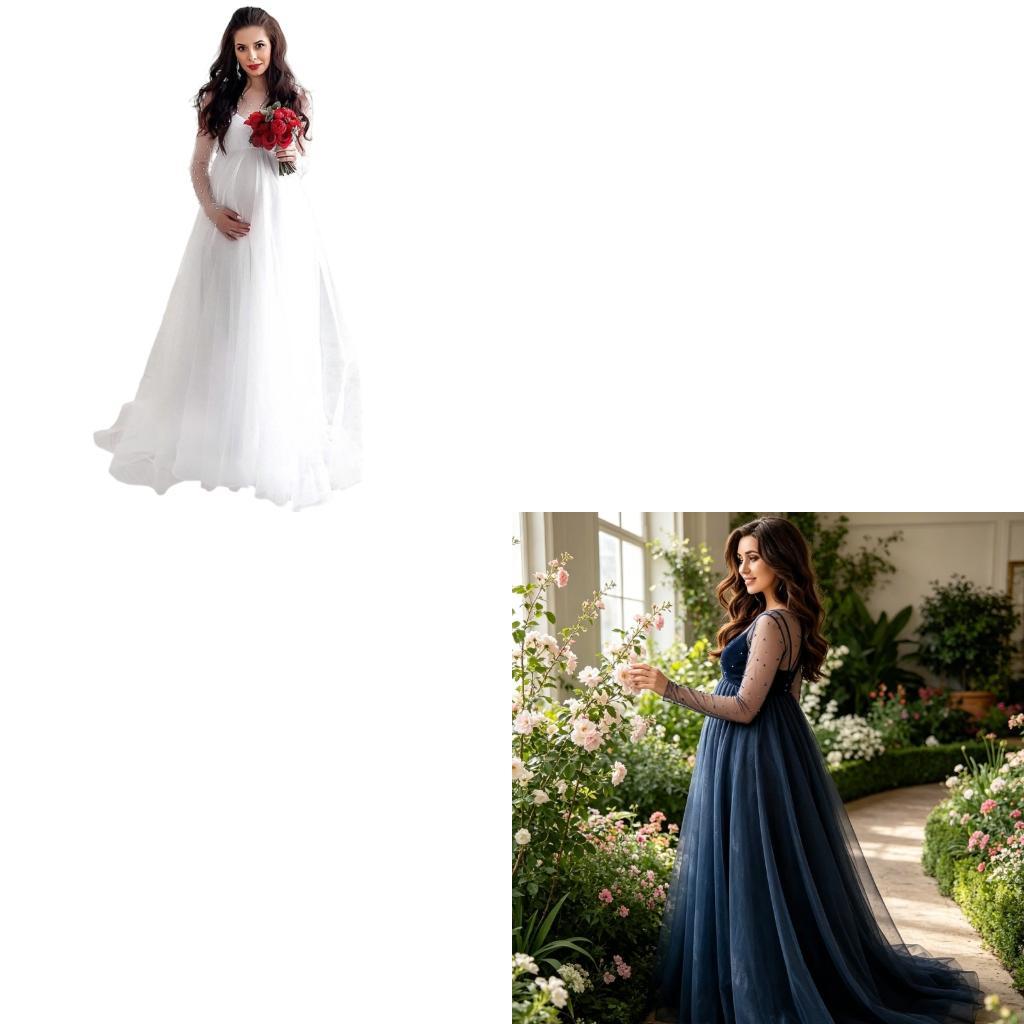Women Fashion Photoshoot - XXFE Fashionable Mesh Insert Maternity Dress