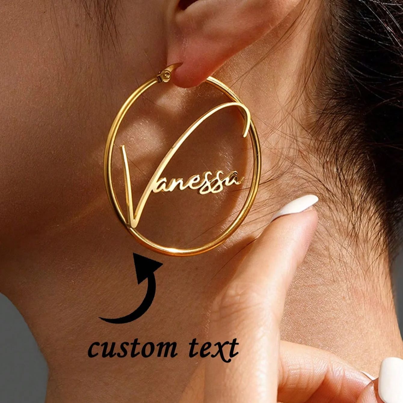 Women Fashion Jewellery - Custom Name Long Chain Threader Earrings