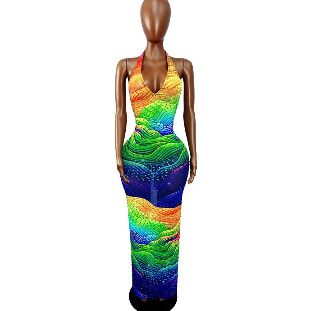Women Fashion Photoshoot - Irregular Line Pattern Designed Twinkling Rhinestones