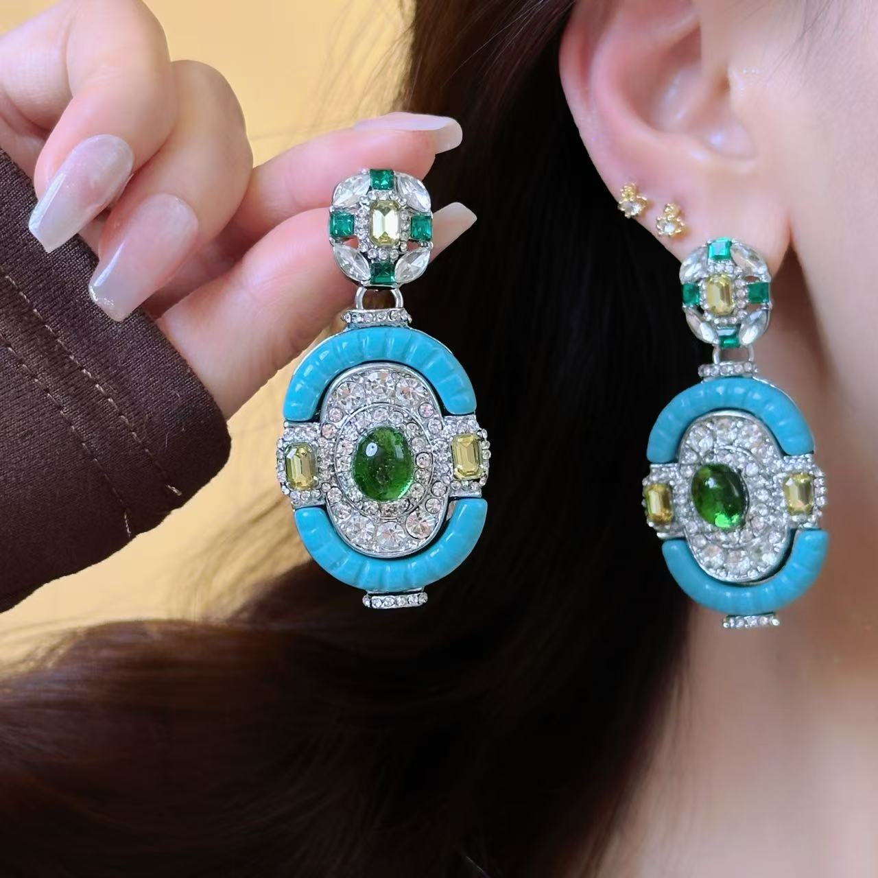 Vintage Turquoise Emerald Silv - Women'S Fashion Victorian Era 评论和价格