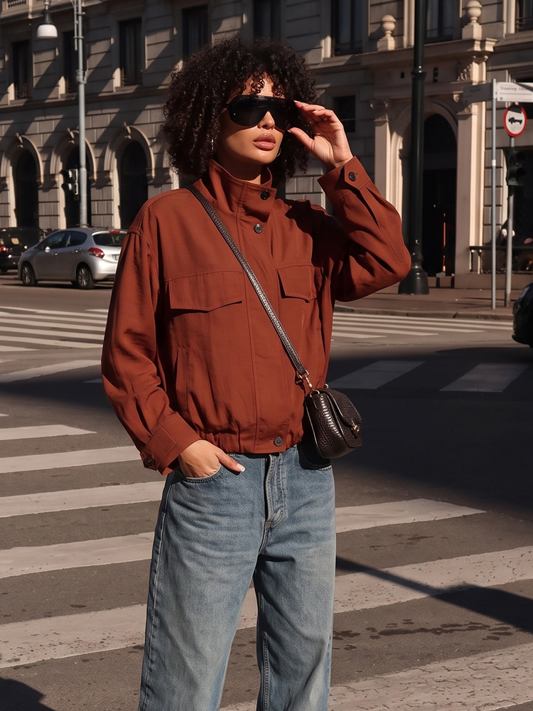 HH Women's Spring Fall Caramel - Women'S Fashion Utility Jacket 评论和价格