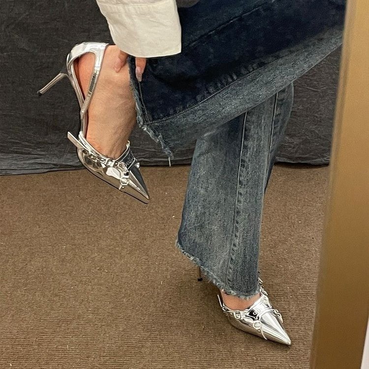 Pointed-toe silver high-heeled - Women'S Fashion Trends 评论和价格