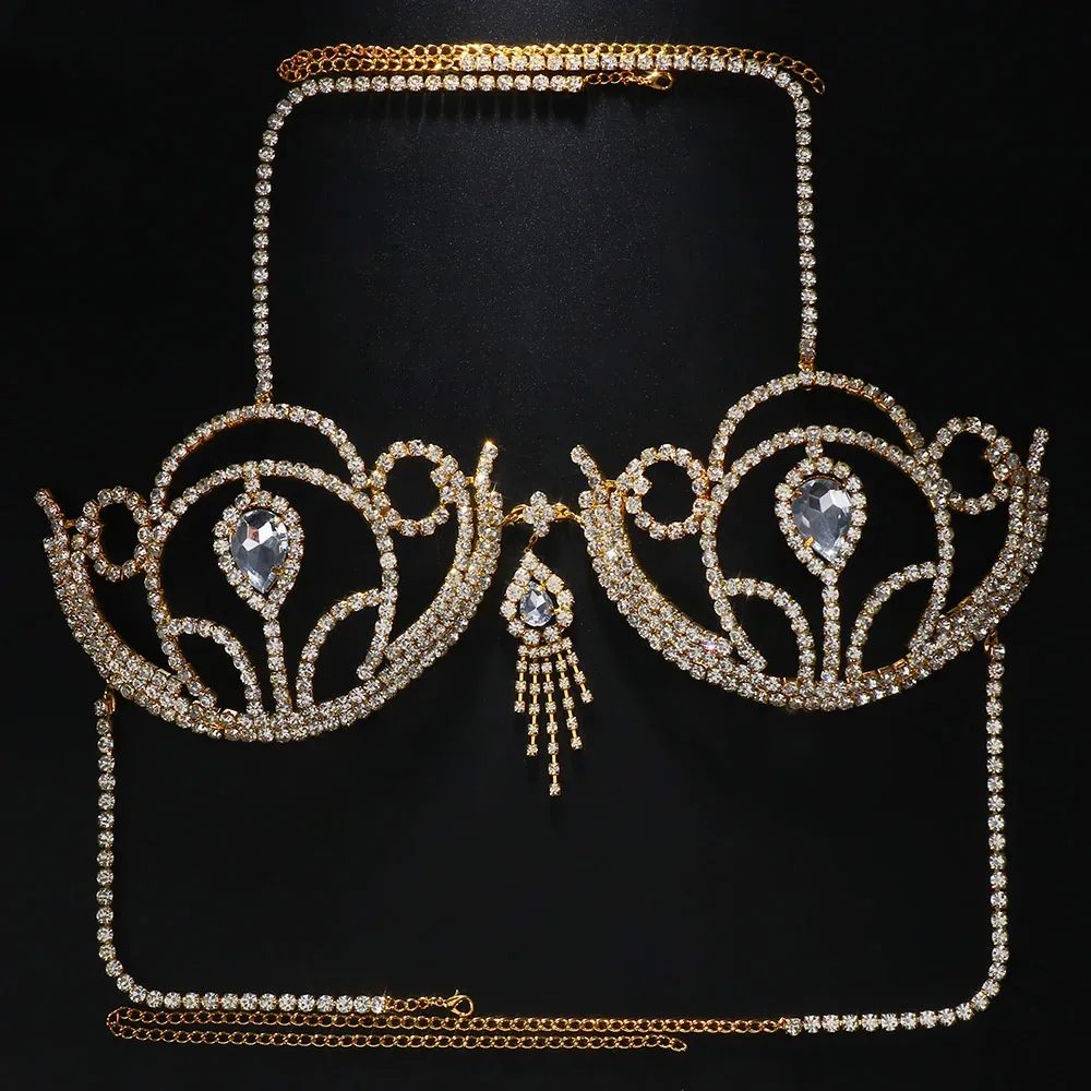Luxury Rhinestone Bikini Bra G - Women'S Fashion Harness 评论和价格