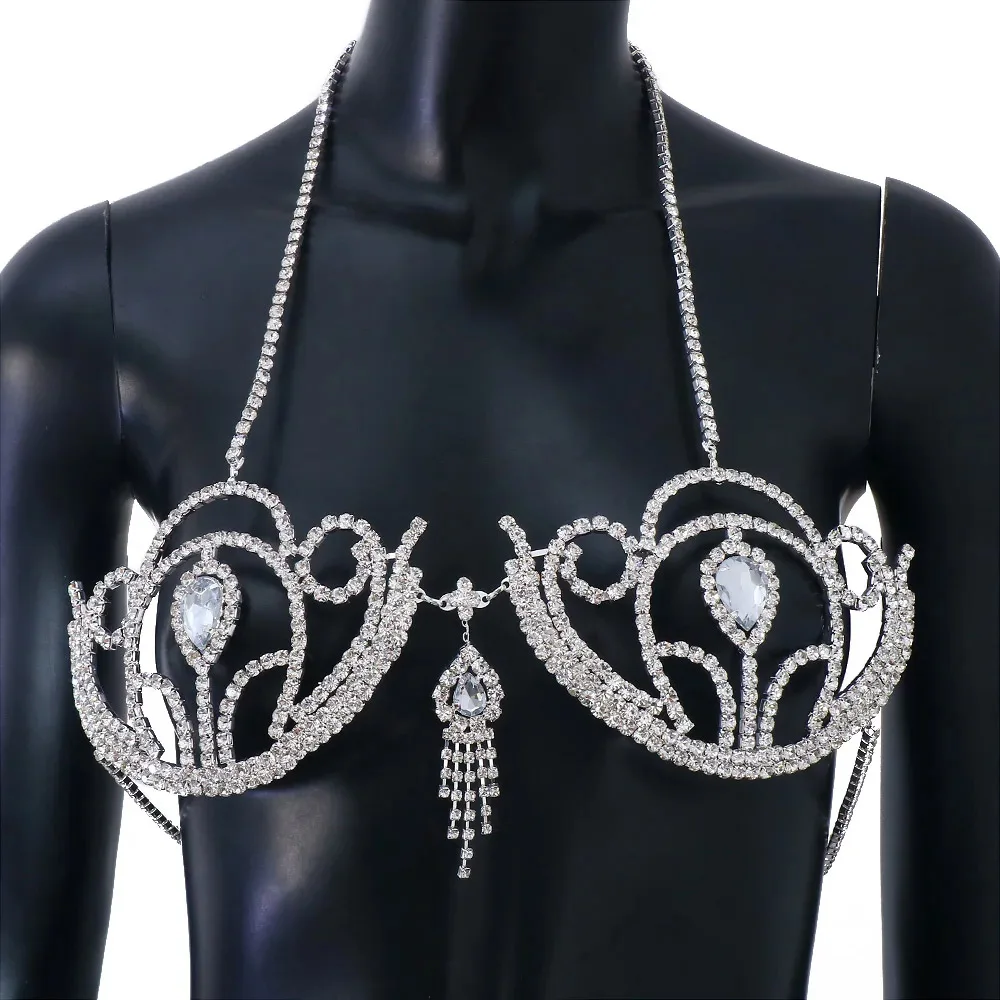 Luxury Rhinestone Bikini Bra G - Women'S Fashion Harness 评论和价格