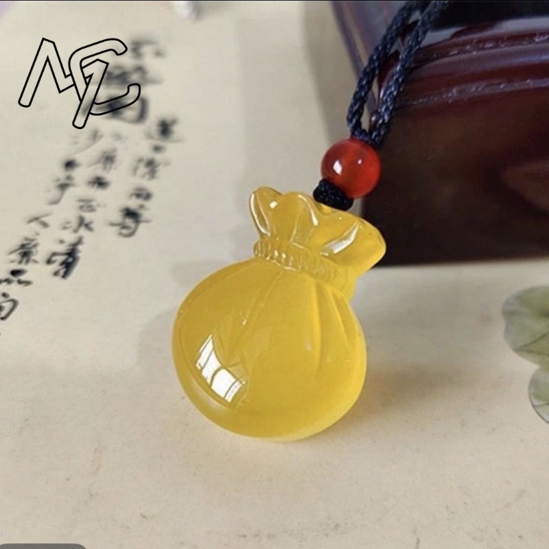 Natural Agate Blessing Bag Pen - Women Fashion Jewellery 评论和价格