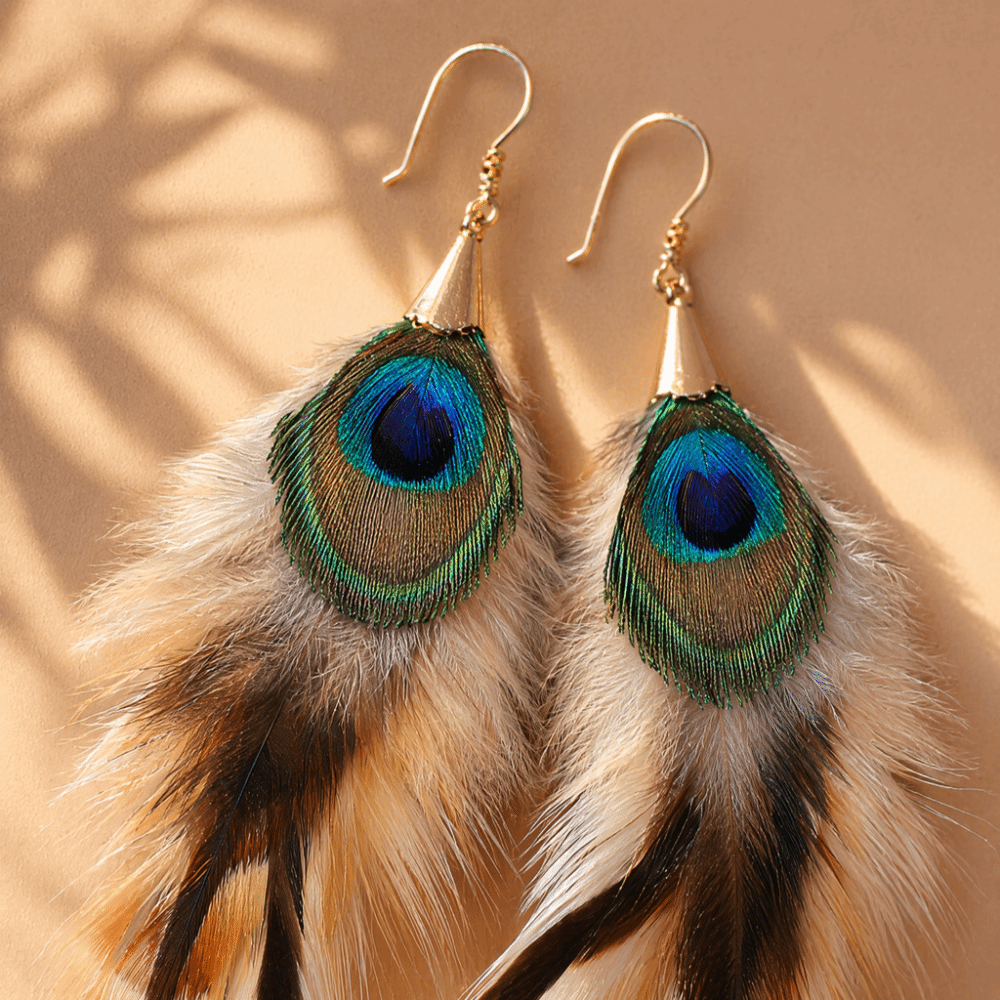 Boho Long Feather Dangle Earri - Women Fashion Photoshoot 评论和价格