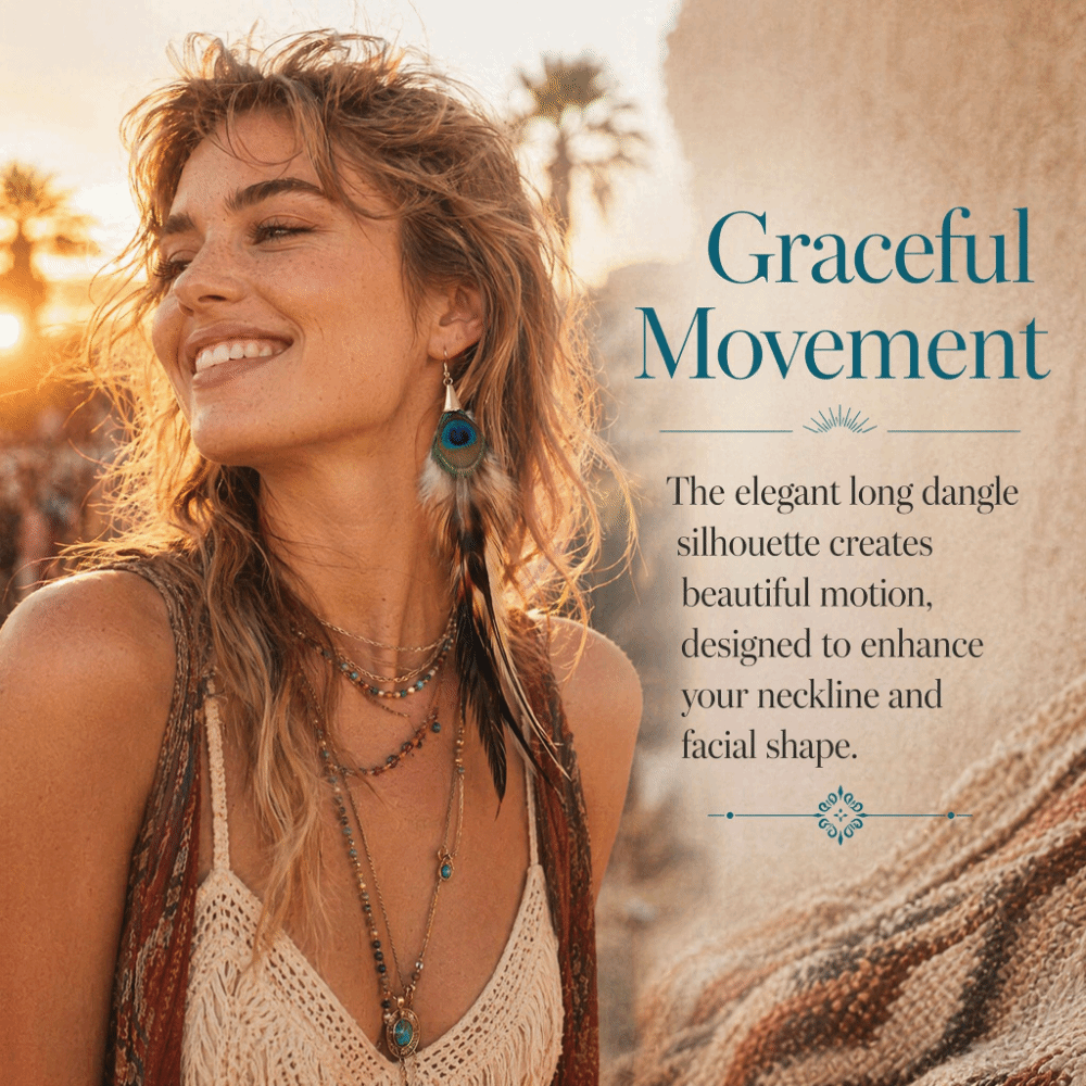 Boho Long Feather Dangle Earri - Women Fashion Photoshoot 评论和价格