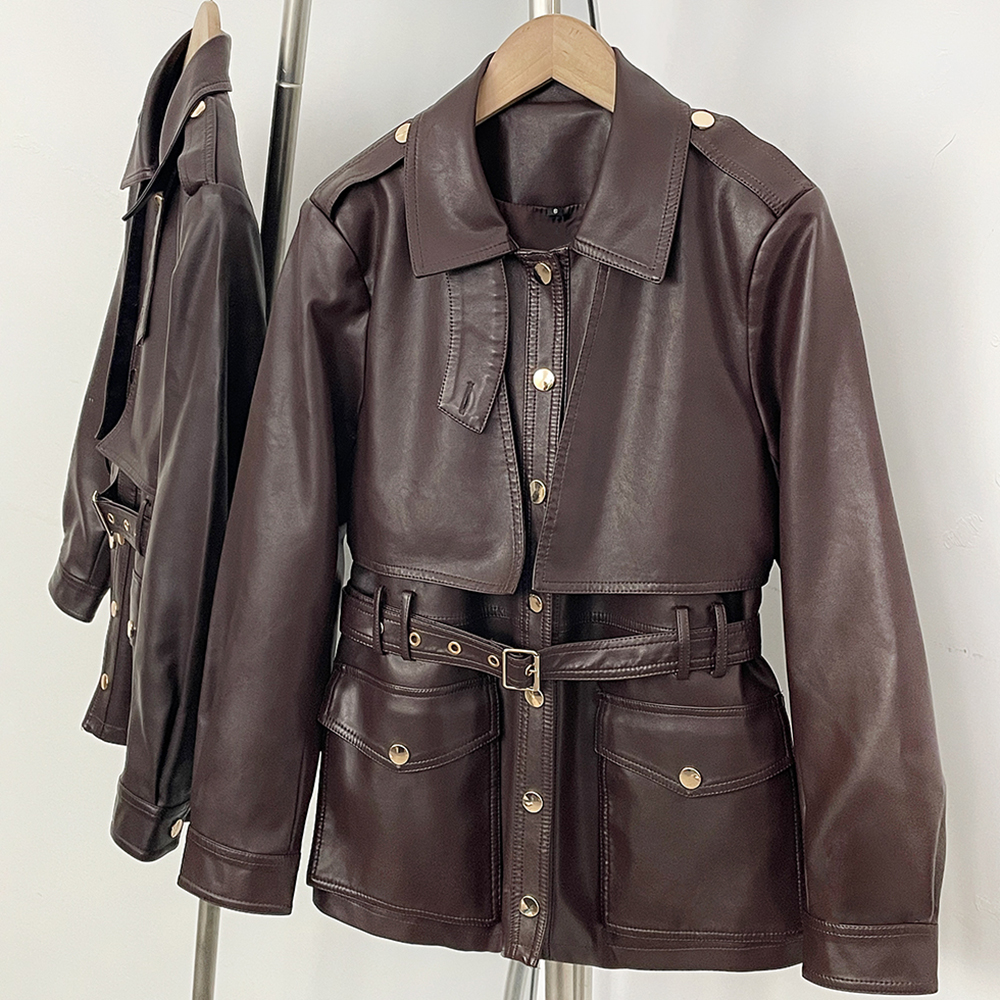 Women Cropped PU Leather Utili - Women'S Fashion Utility Jacket 评论和价格