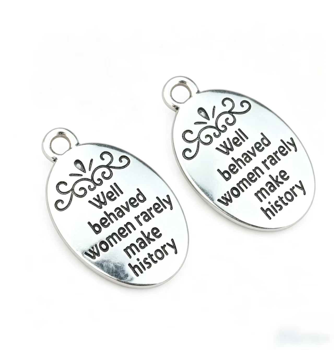 10 Pcs/Lot Oval Antique Silver - Women Fashion History 评论和价格