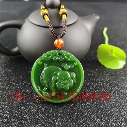 Natural Green Chinese Pig Carv - Women Fashion Jewellery 评论和价格