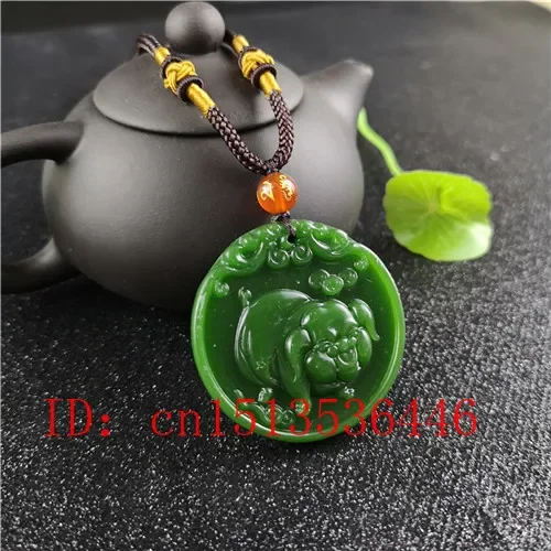 Natural Green Chinese Pig Carv - Women Fashion Jewellery 评论和价格