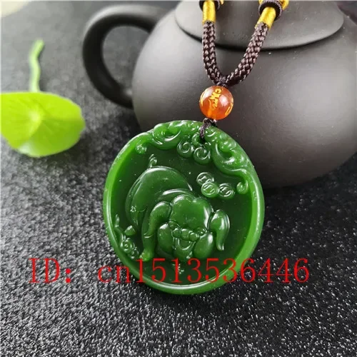 Natural Green Chinese Pig Carv - Women Fashion Jewellery 评论和价格