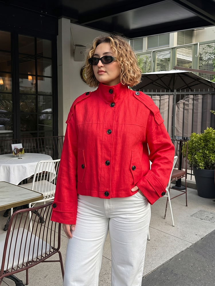 HH Cropped Stand Collar Utilit - Women'S Fashion Utility Jacket 评论和价格
