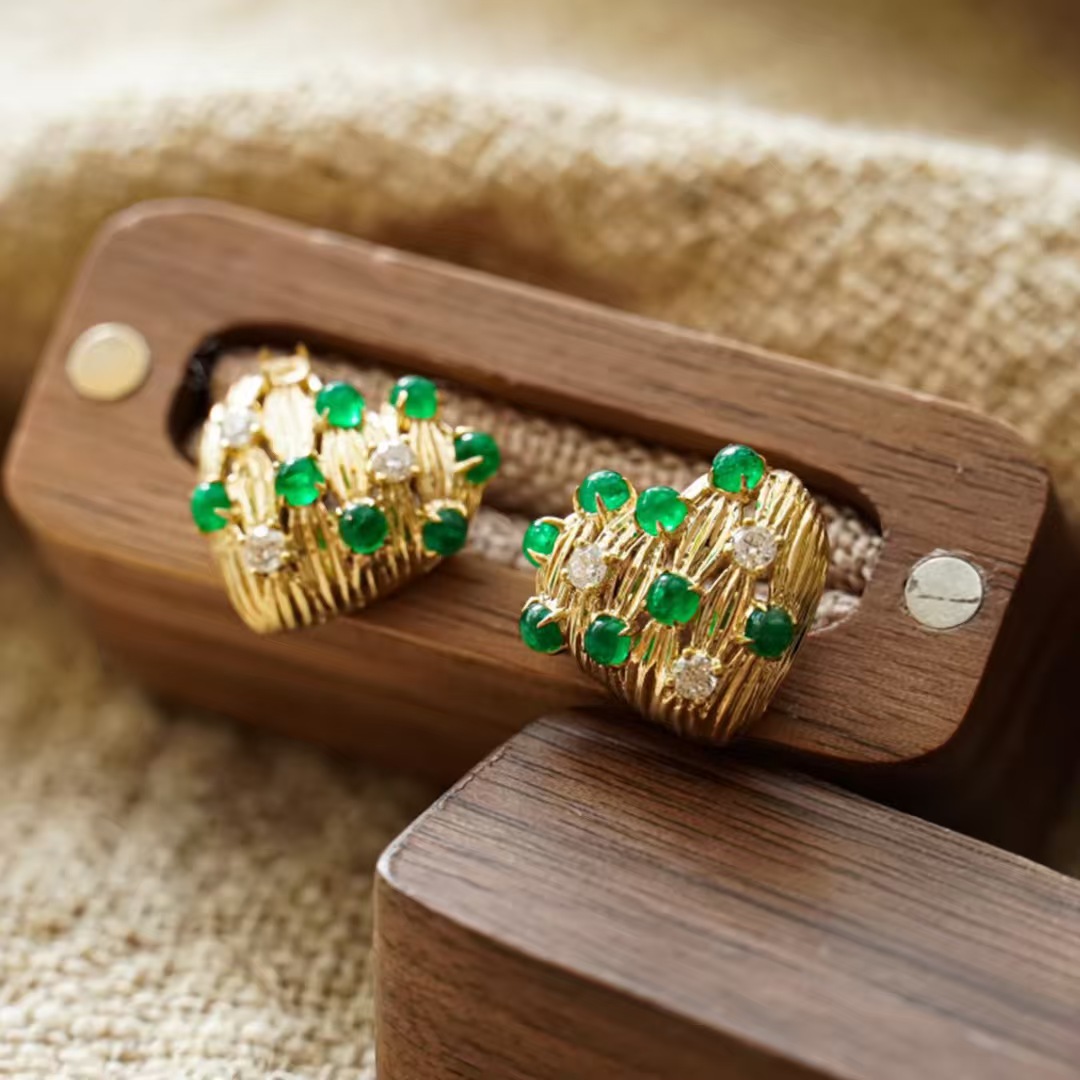 Retro14K Gold Filled Emerald D - Women'S Fashion Victorian Era 评论和价格