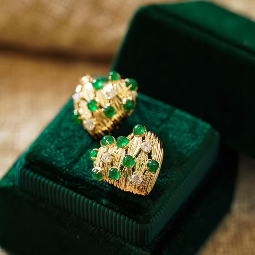 Retro14K Gold Filled Emerald D - Women'S Fashion Victorian Era 评论和价格