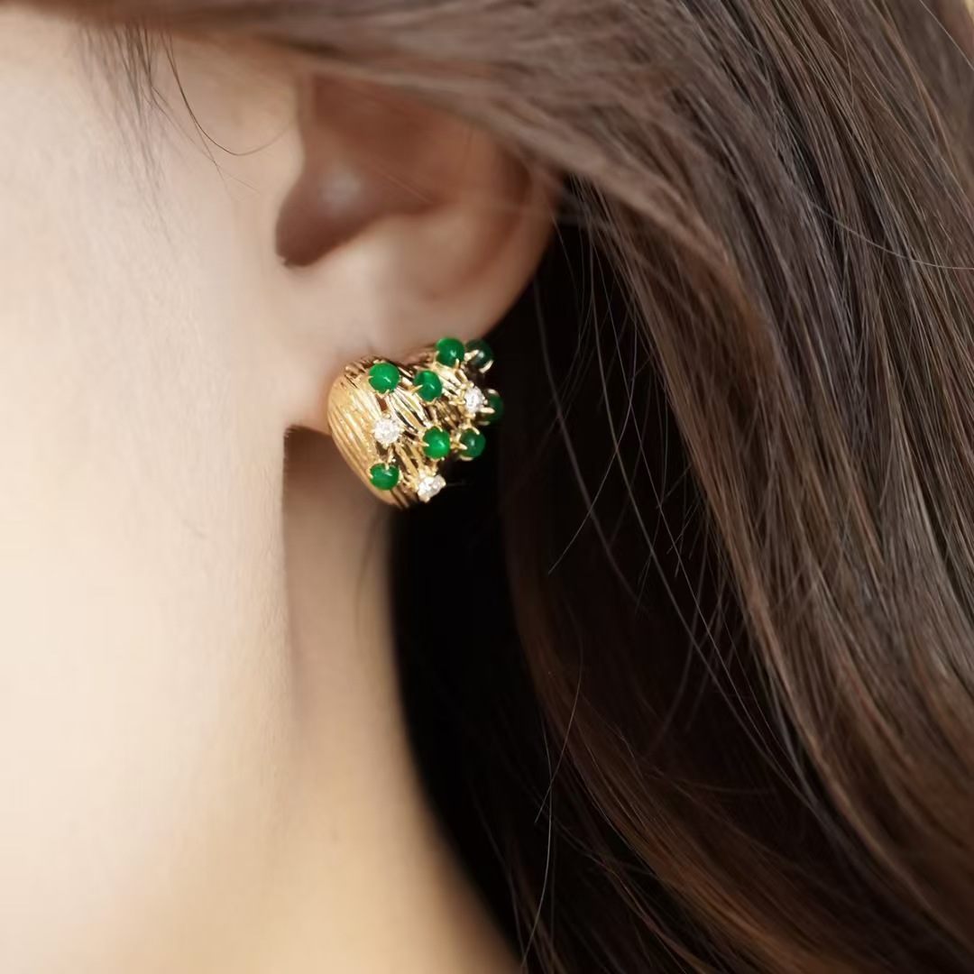 Retro14K Gold Filled Emerald D - Women'S Fashion Victorian Era 评论和价格