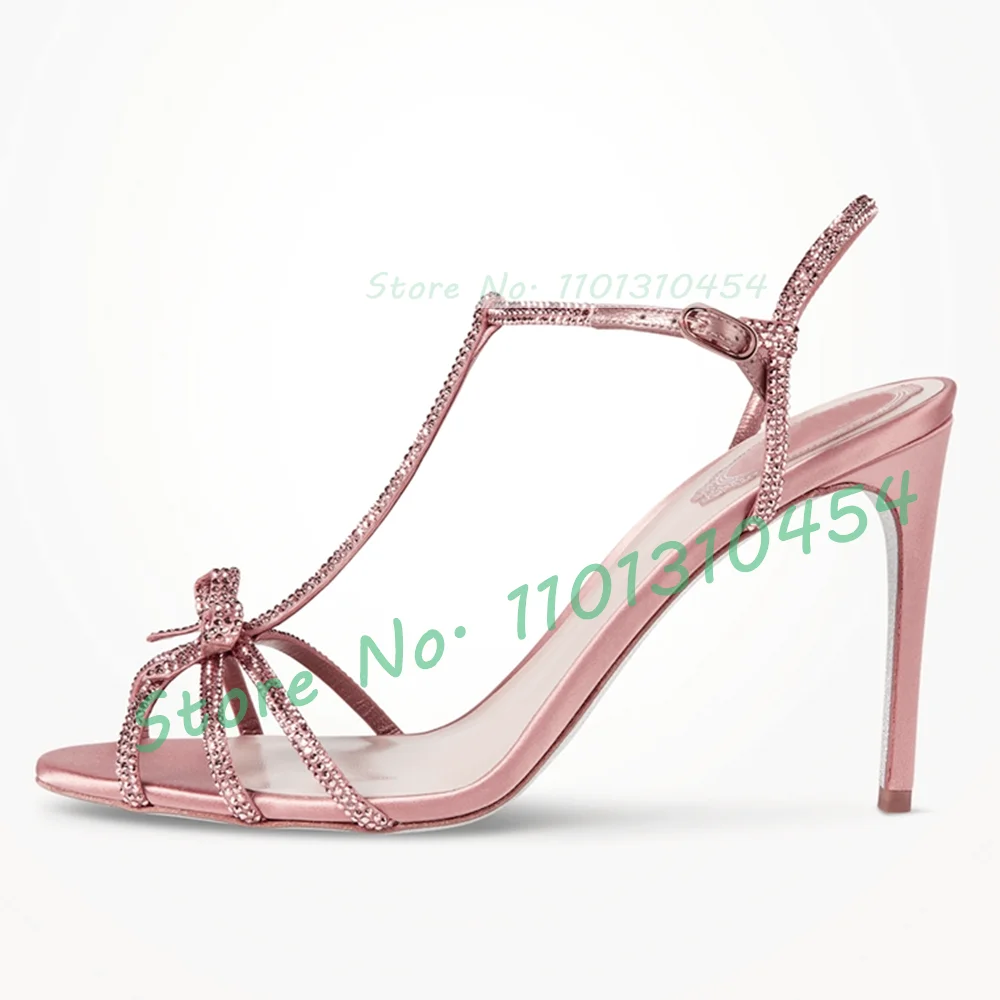 Crystal Bow T-bar Satin Sandal - Women'S Fashion Trends 评论和价格