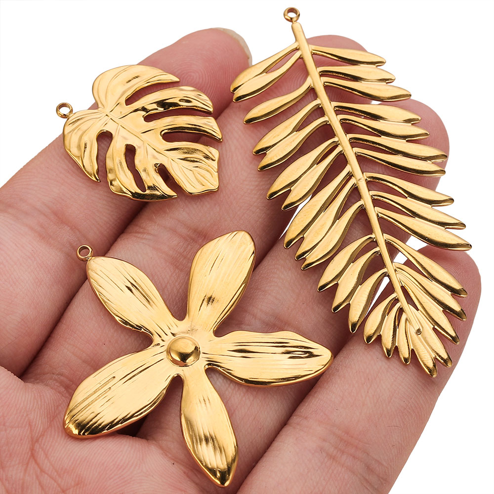 5PCS Stainless Steel Large Lea - Women Fashion Jewellery 评论和价格