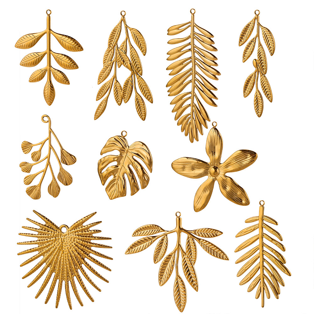 5PCS Stainless Steel Large Lea - Women Fashion Jewellery 评论和价格