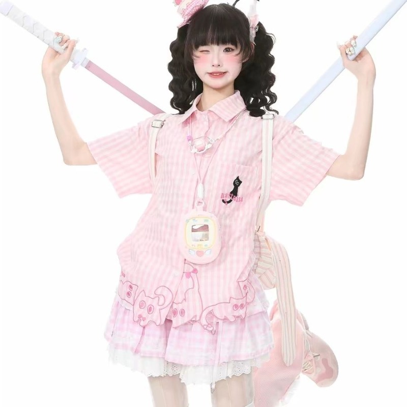 Kimutomo Shirts Women Embroide - Women'S Y2K Fashion Aesthetic 评论和价格