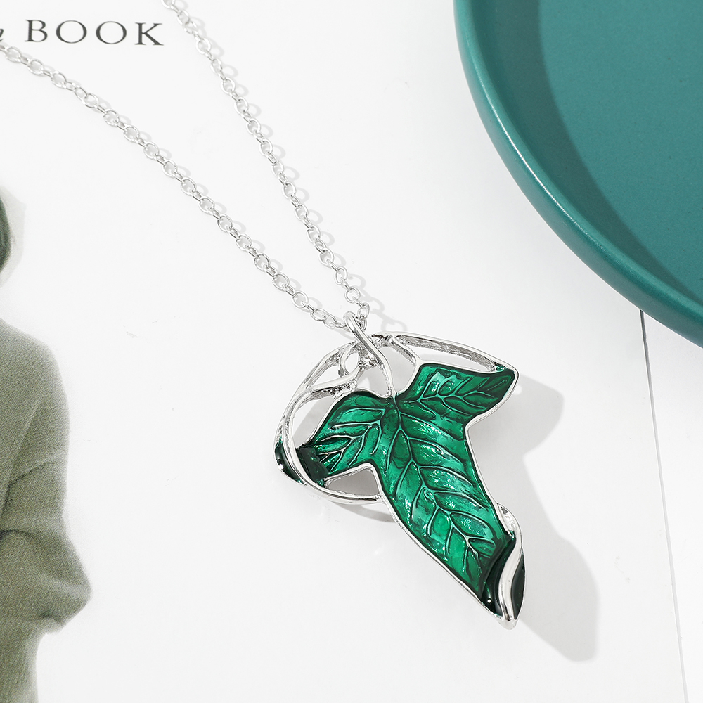 Vintage Green Leaf Pendant Nec - Women Fashion Jewellery 评论和价格