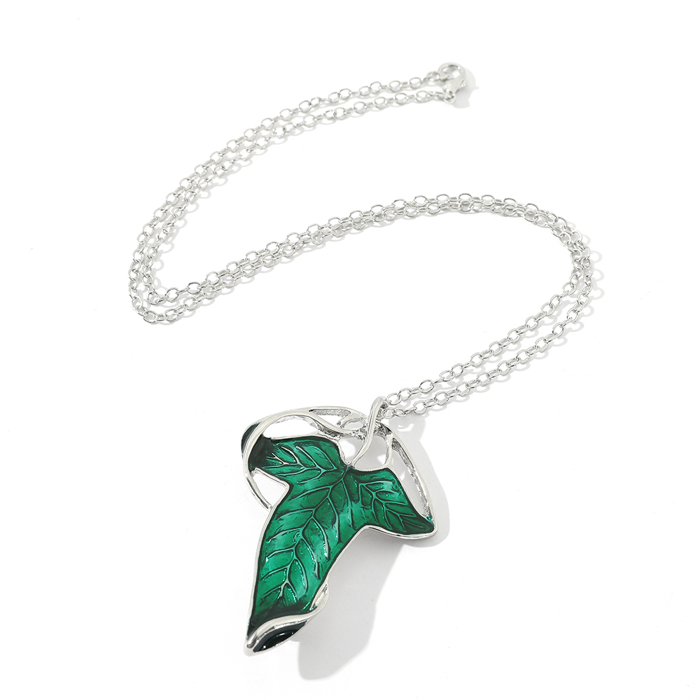 Vintage Green Leaf Pendant Nec - Women Fashion Jewellery 评论和价格