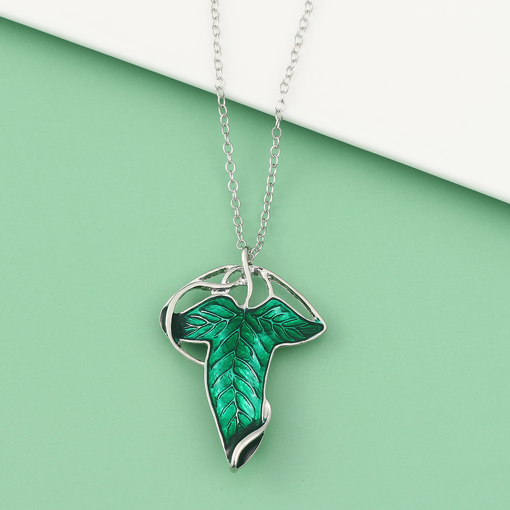 Vintage Green Leaf Pendant Nec - Women Fashion Jewellery 评论和价格