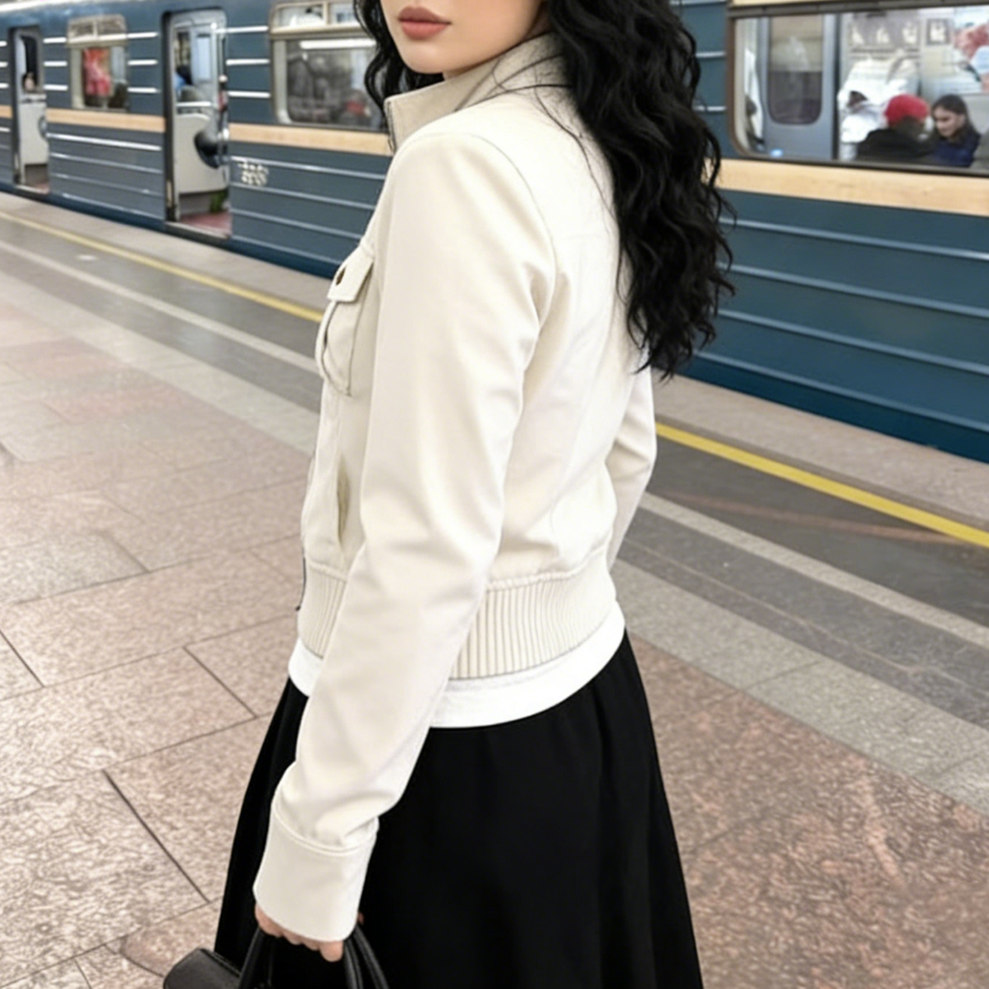 Women’s Cream Zip-Up Jacket Ca - Women'S Fashion Utility Jacket 评论和价格