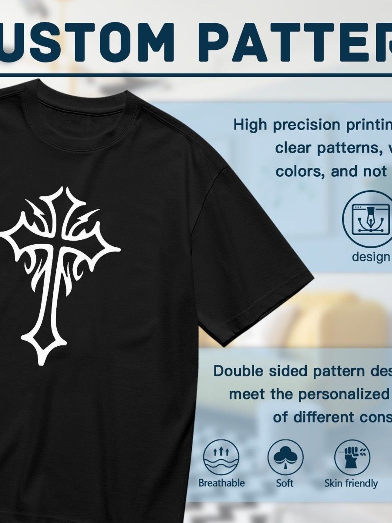 Gothic Cross Graphic T Shirt W - Women'S Y2K Fashion Aesthetic 评论和价格