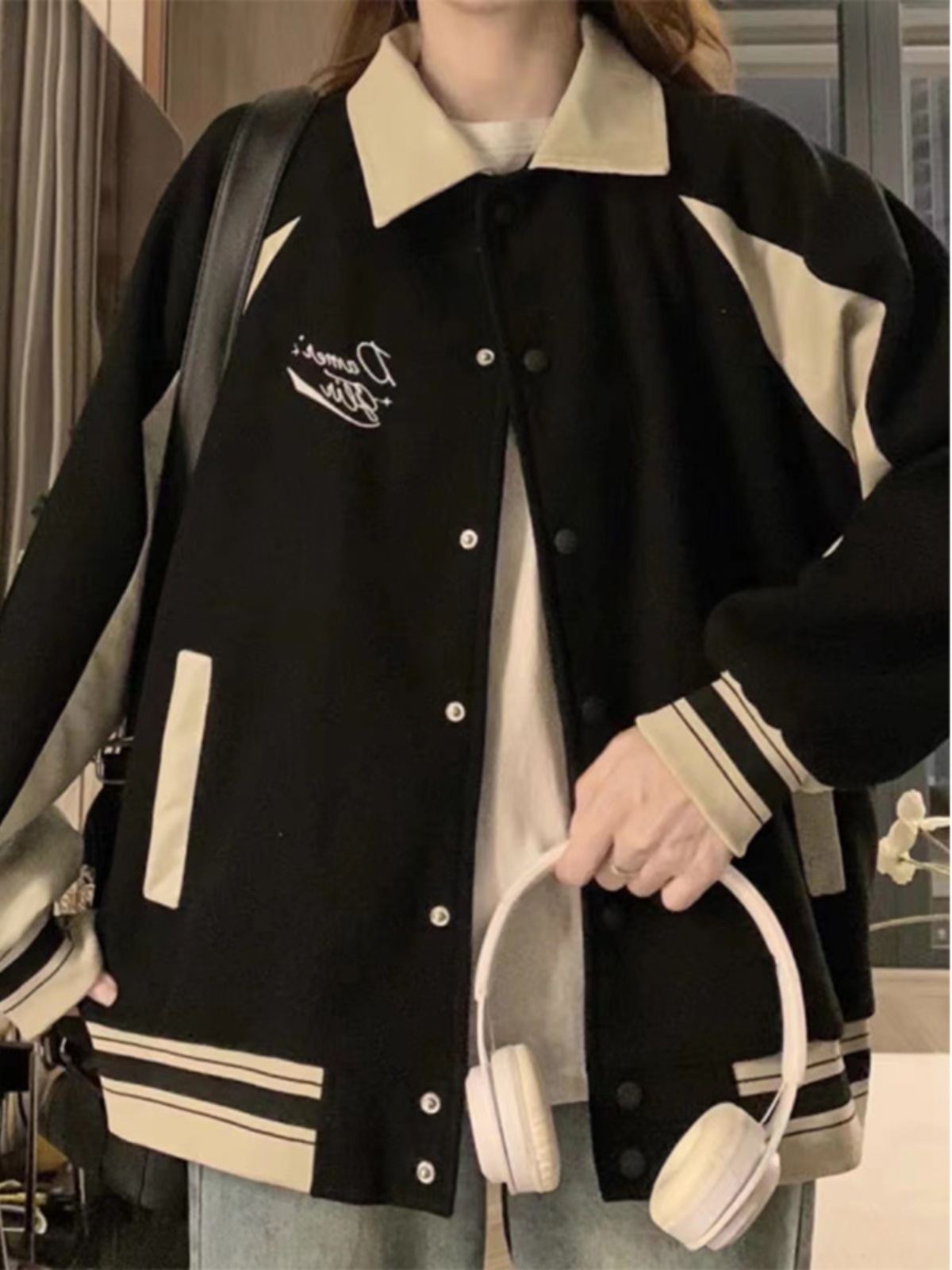 Baseball Jackets Girls With Le - Women'S Fashion Utility Jacket 评论和价格
