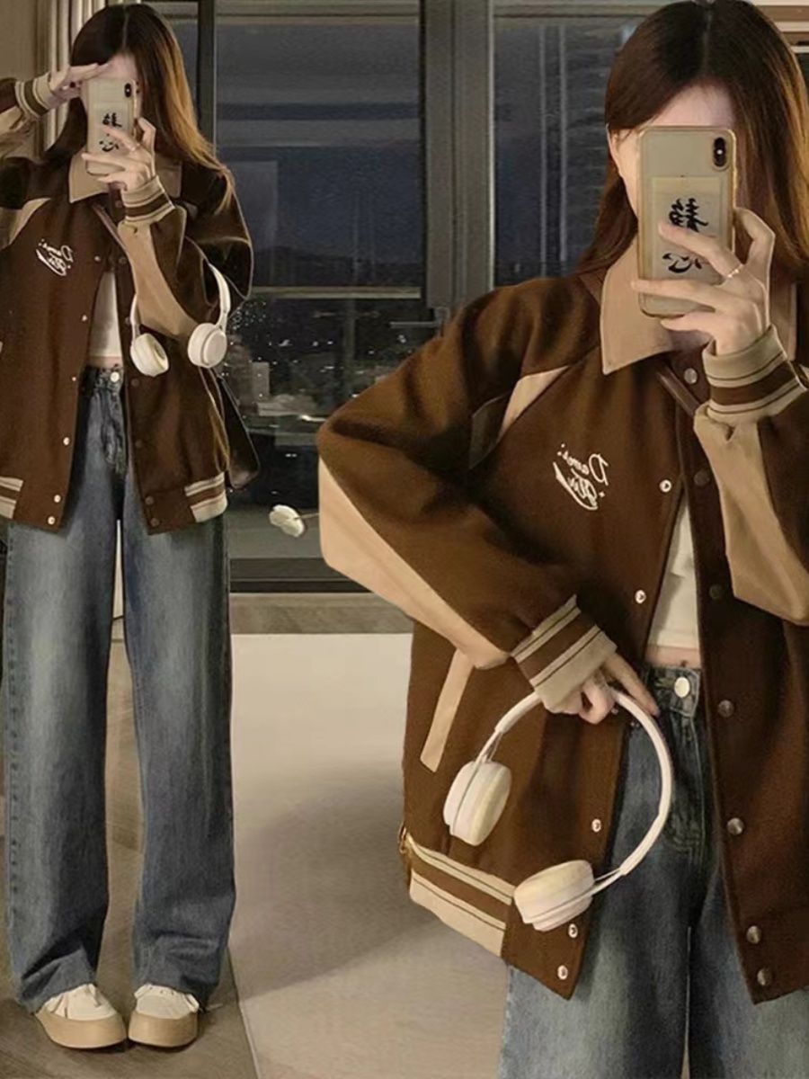 Baseball Jackets Girls With Le - Women'S Fashion Utility Jacket 评论和价格