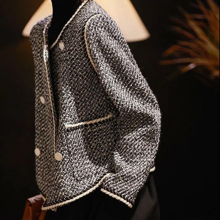 Tweed Jackets Woman White Shor - Women'S Fashion Utility Jacket 评论和价格