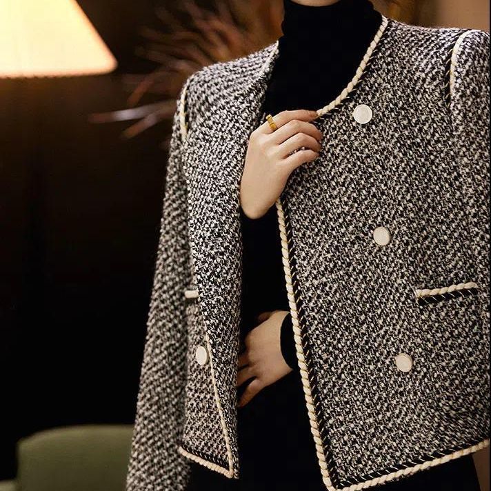 Tweed Jackets Woman White Shor - Women'S Fashion Utility Jacket 评论和价格