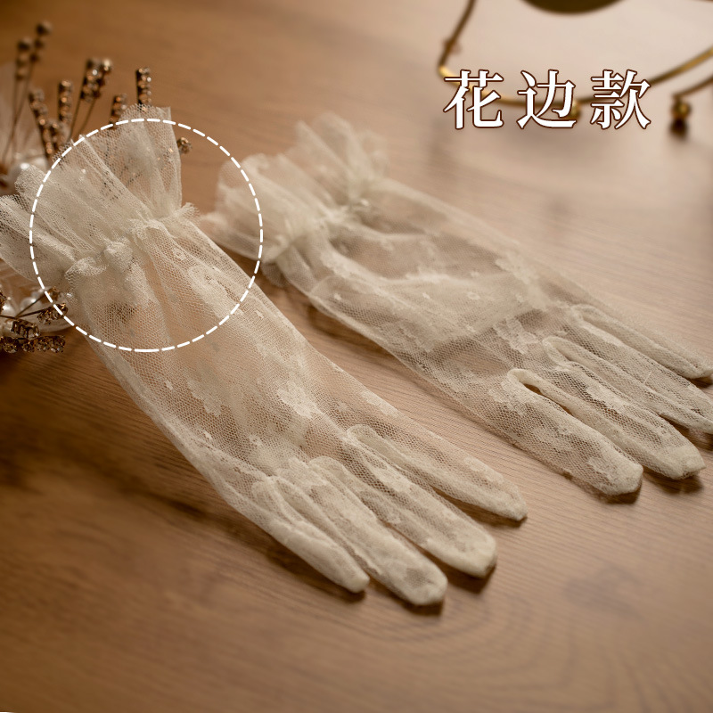 Gloves Vintage Lace Bow Short  - Women Fashion Photoshoot 评论和价格