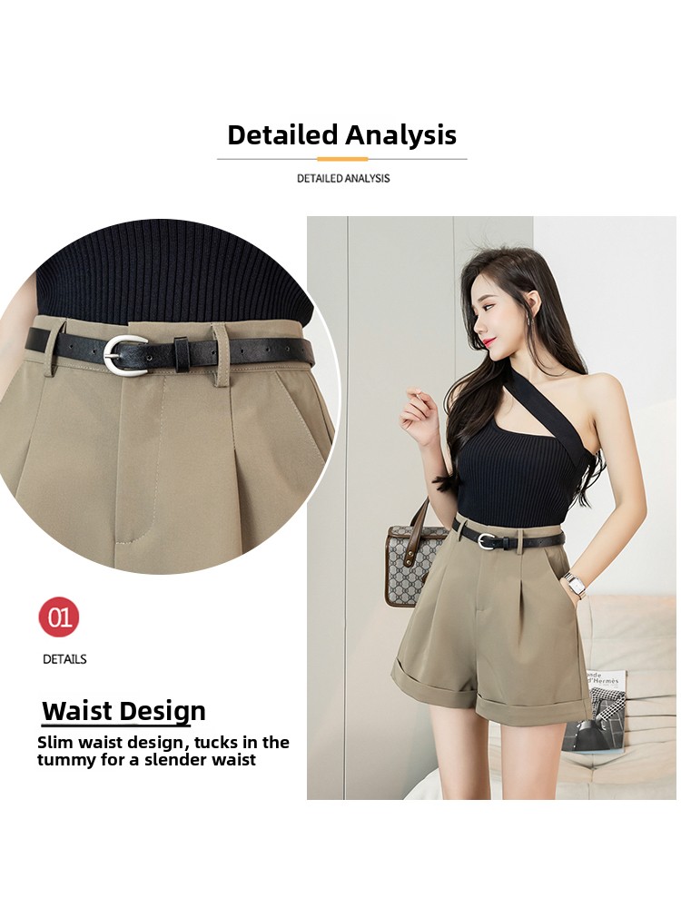 High Waist Wide Leg Short Pant - Women'S Fashion Utility Pants 评论和价格