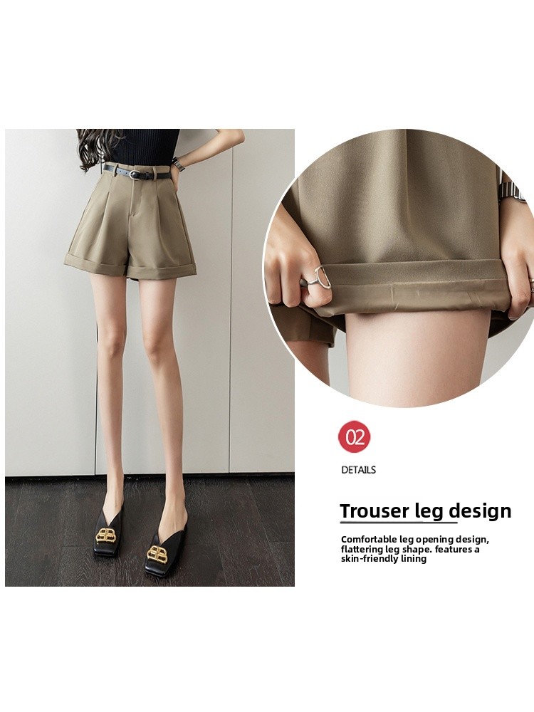 High Waist Wide Leg Short Pant - Women'S Fashion Utility Pants 评论和价格